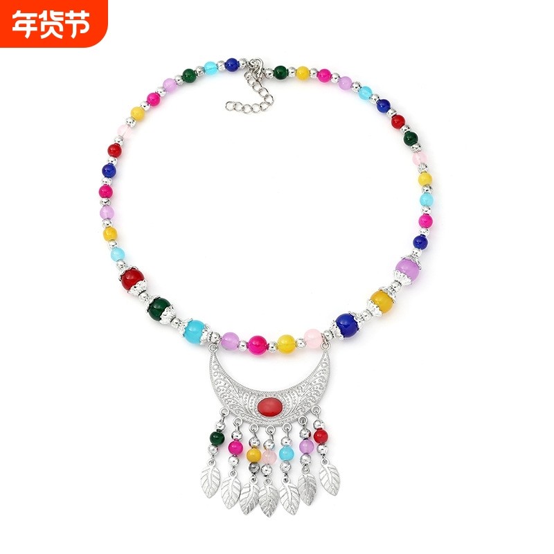 藏风额头链流苏汉服头饰额饰写真眉心坠民族风流苏抹额波西米亚