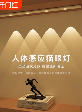 人体感应充电led灯条无线自粘酒柜玄关小山丘人来即亮小夜灯鞋柜