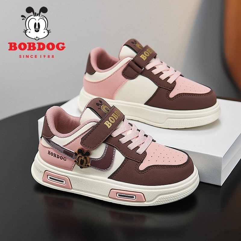 巴布豆儿童女休闲鞋秋款2025年新款女学生皮面软底板鞋女童运动鞋