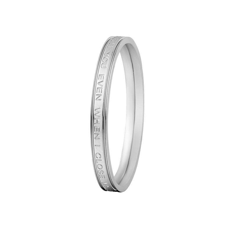 SIMPLE ENGLISH LETTER RING WOMENS AND MENS TRENDY TEMPERAMENT TITANIUM STEEL INDEX FINGER DOES NOT FADE FINGER RING STEEL PLAIN RING
