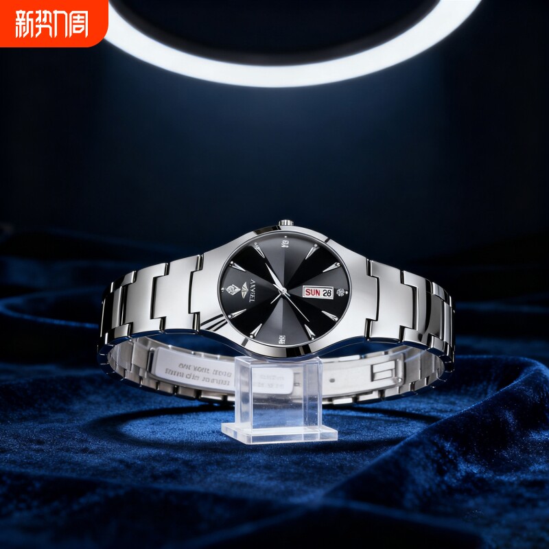 手表男款全自动男表数字双日历防水腕表男机械风全自动防水高级感
