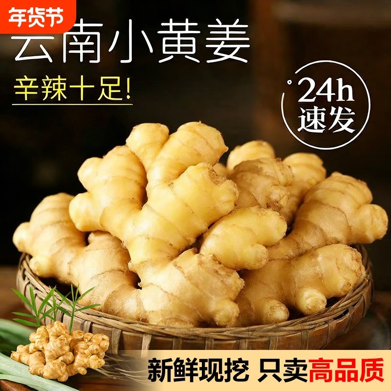 云南小黄姜生姜新鲜罗平月子姜老姜土姜沙姜蔬菜旗舰店食用年货节,水产肉类/新鲜蔬果/熟食,生姜/南姜,淘宝优惠券,粉丝福利购,淘宝优惠卷