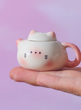 可爱迷你茶具整套一壶陶瓷亲子小玩具套装送礼精致中式釉下彩底部