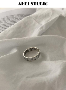 银罗马AheiStudios925文字戒指