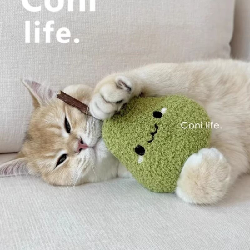 Coni life怪可爱鸭梨木天蓼磨牙玩具耐咬自嗨解闷逗猫棒猫咪用品