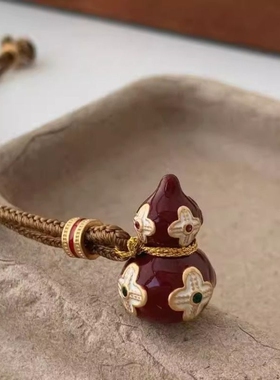 JUNWEI|新中式滴油花朵葫芦毛衣链长款女高级感设计感秋冬项链