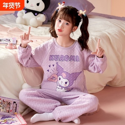 新款女童睡衣秋冬公主家居服套装