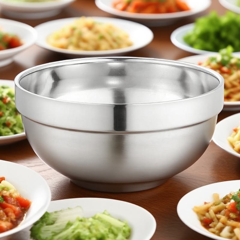 304材质双层不锈钢大饭碗冷面碗