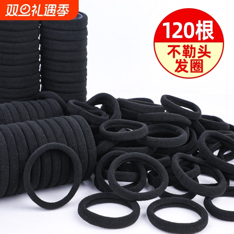 绑头发头绳2025年新款发圈橡皮筋女扎头高弹力耐用皮套简约发绳黑