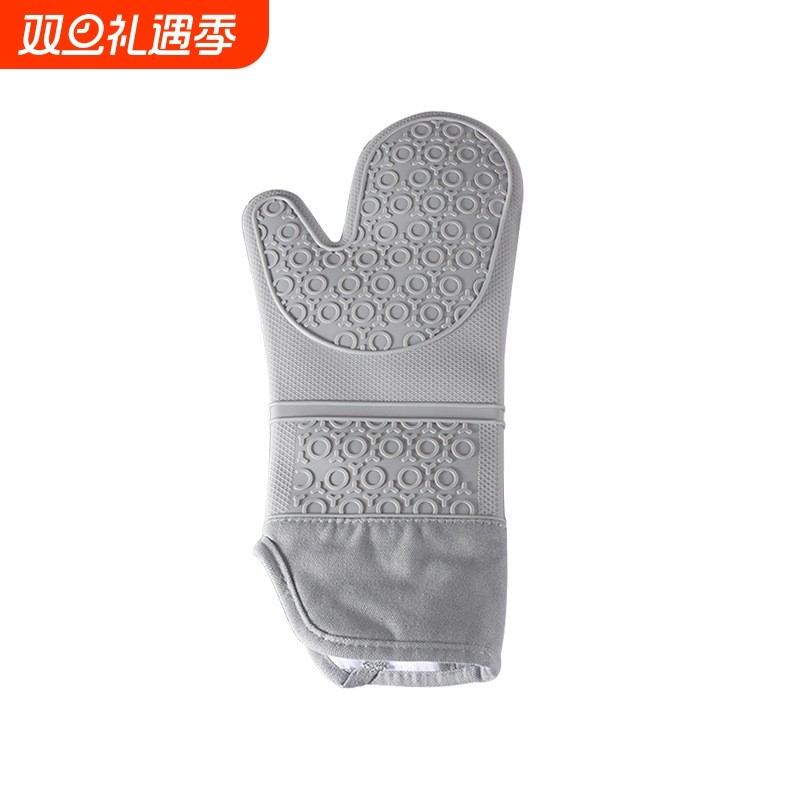 微波炉硅胶手套圆圈手套蜂窝垫手夹套装加棉长款烤箱厨房隔热烘培