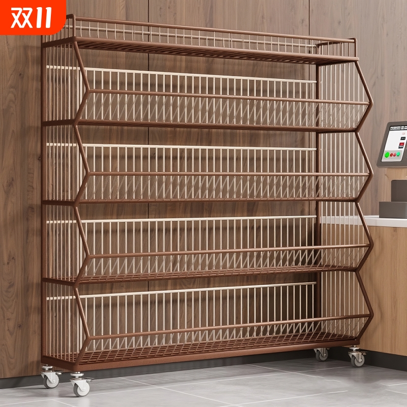 超市零食货架收银台前小货架陈列架斜口篮便利店置物架移动货物架