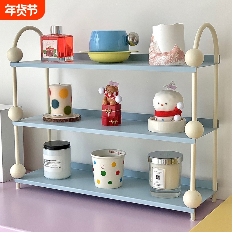 铁艺杯架多巴胺收纳架厨房桌面置物架分层多层台面客厅玄关物品