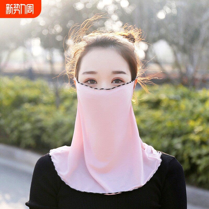 出游春夏季防晒口罩女防晒护颈透气冰丝遮阳脖子面纱清凉护脸