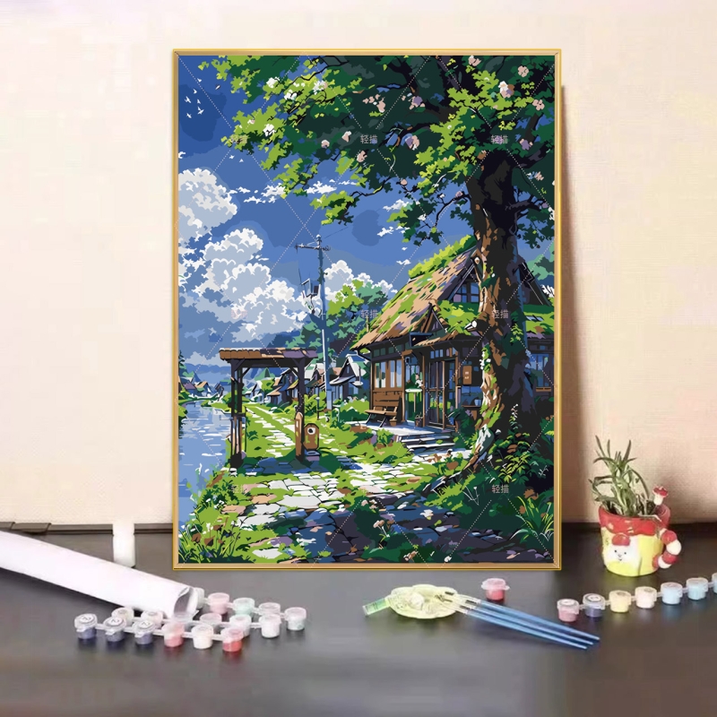 宫崎骏数字油画diy油彩画装饰画涂色手工填色画画肌理小王子绘画