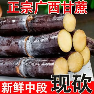 广西黑皮甘蔗新鲜水果榨汁甘蔗切节整根应季柑蔗甜杆特产甘庶
