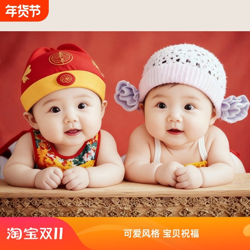 年画娃娃送子图装饰画挂画卧室壁画龙凤宝宝墙贴贴画客厅备孕海报,家居饰品,现代装饰画,淘宝优惠券,粉丝福利购,淘宝优惠卷