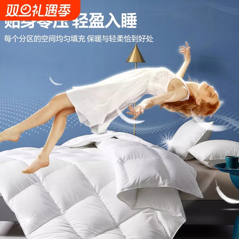 正品鹅绒被鹅毛被冬被羽绒保暖被酒店95加厚全棉春秋被芯被子充绒