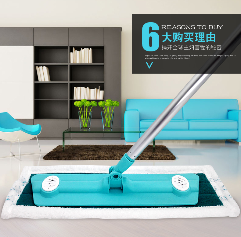 妙洁拖把平板拖把黏贴拖布木地板干湿两用新款老款随机包邮