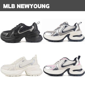 韩国MLBnewyoung赵露思同款老爹鞋休闲增高跑鞋真皮厚底女鞋银色