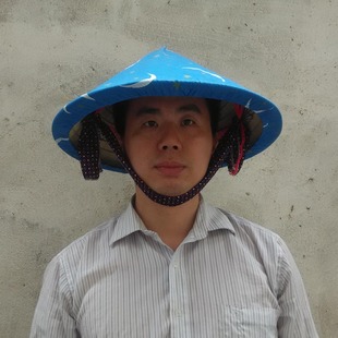 加罩子的越南帽 越南竹笠帽 笠帽 尖竹笠竹叶帽 奥黛帽 遮阳挡雨