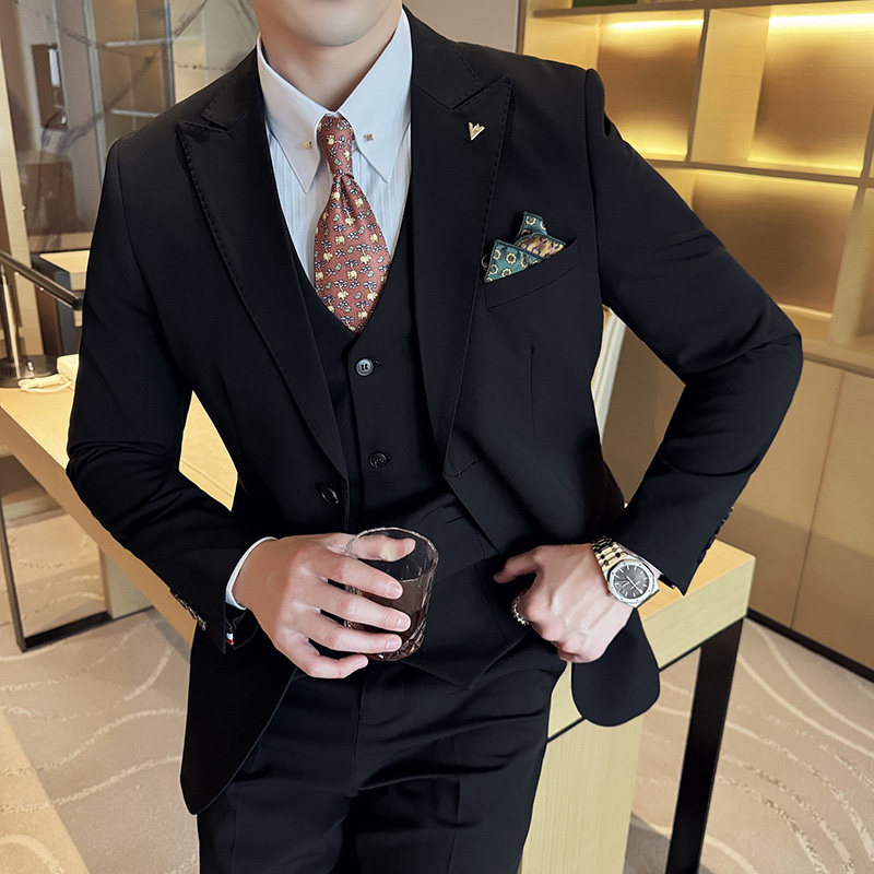 汤米婚礼西装两件套男士高端商务西服套装