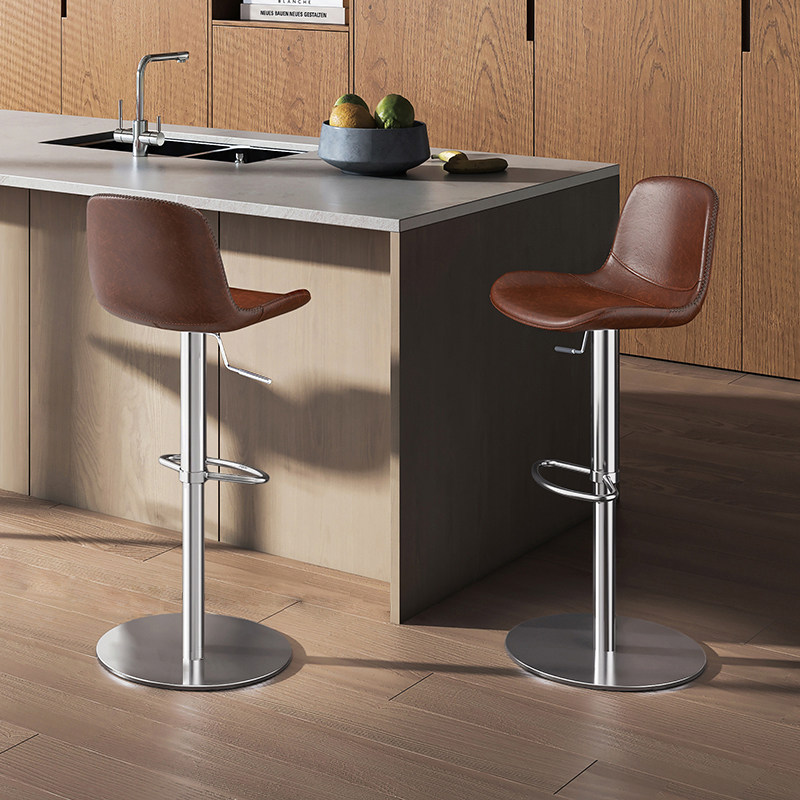 现代简约升降吧台椅凳子家用轻奢欧式美式倒台高脚凳椅子旋转7127