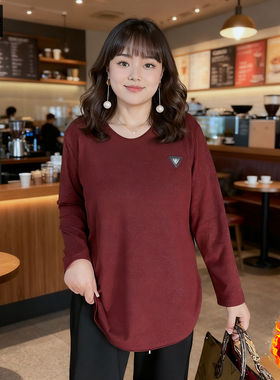 甜觅特大码女装2025冬装胖mm300斤百搭银丝加薄绒加厚保暖针织衫