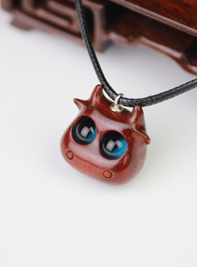 小叶紫檀生肖本命年木雕牛吊坠