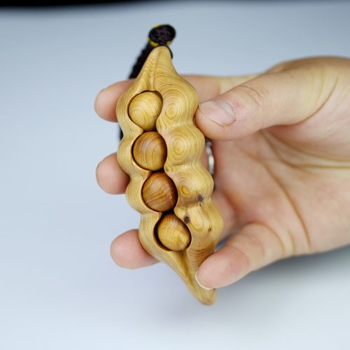 唐木阁小叶紫檀豆角福豆金星紫檀活珠四季豆把件把玩红木木雕礼品