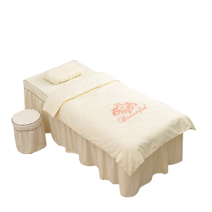 美容院床罩四件套全棉美体按摩理疗推拿床罩纯棉简约欧式logo定制