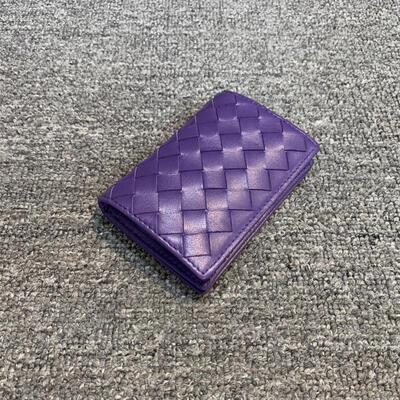 梦嘉丽羊皮编织卡包零钱包