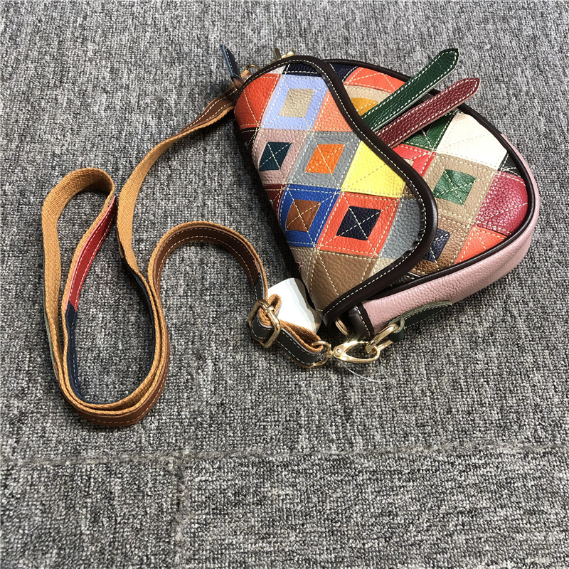 女包小众设计正品真皮女包韩版百搭彩色头层牛皮女手提单肩马鞍包,箱包皮具/热销女包/男包,马鞍包,淘宝优惠券,粉丝福利购,淘宝优惠卷