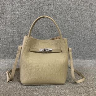 大工厂代工~~真皮女包韩版百搭时尚头层牛皮女手提单肩锁扣水桶包