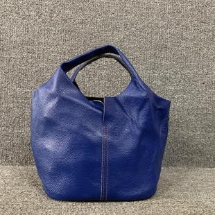 出口贸!!正价200+真皮女包头层软牛皮手提简约实用菜篮子包水桶包