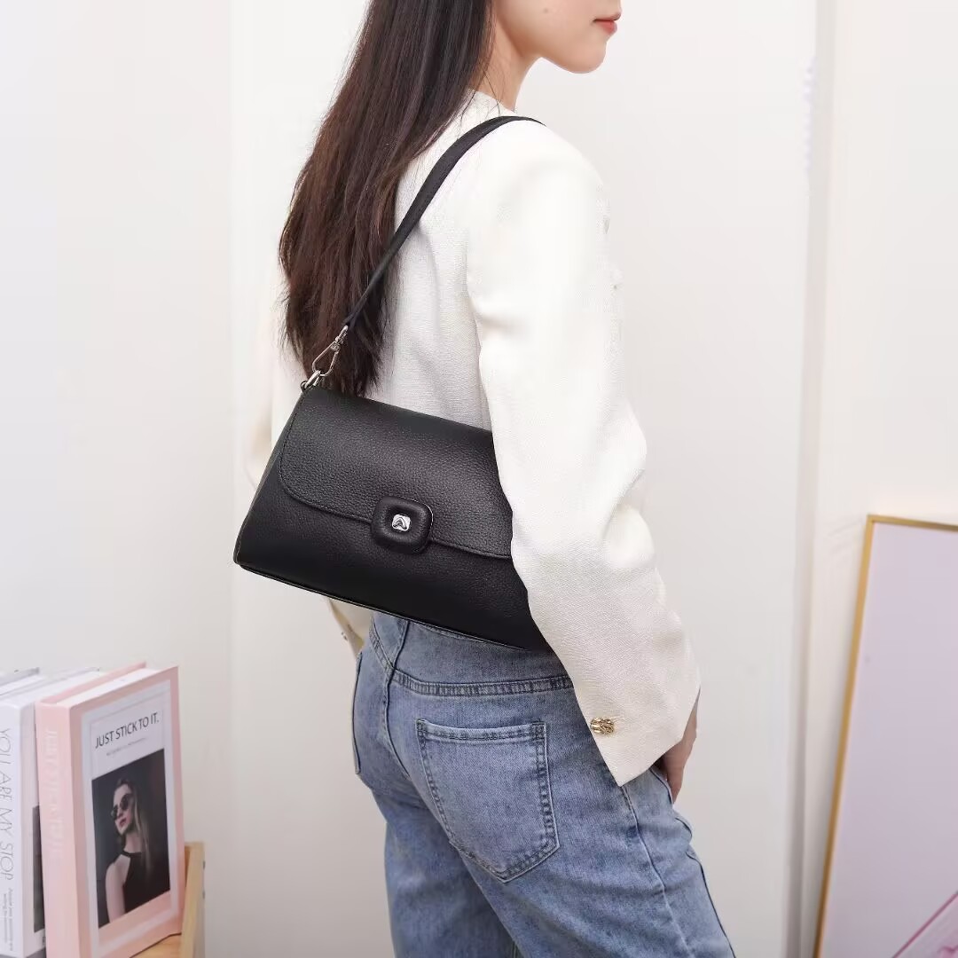 梦嘉丽头层牛皮实用女包