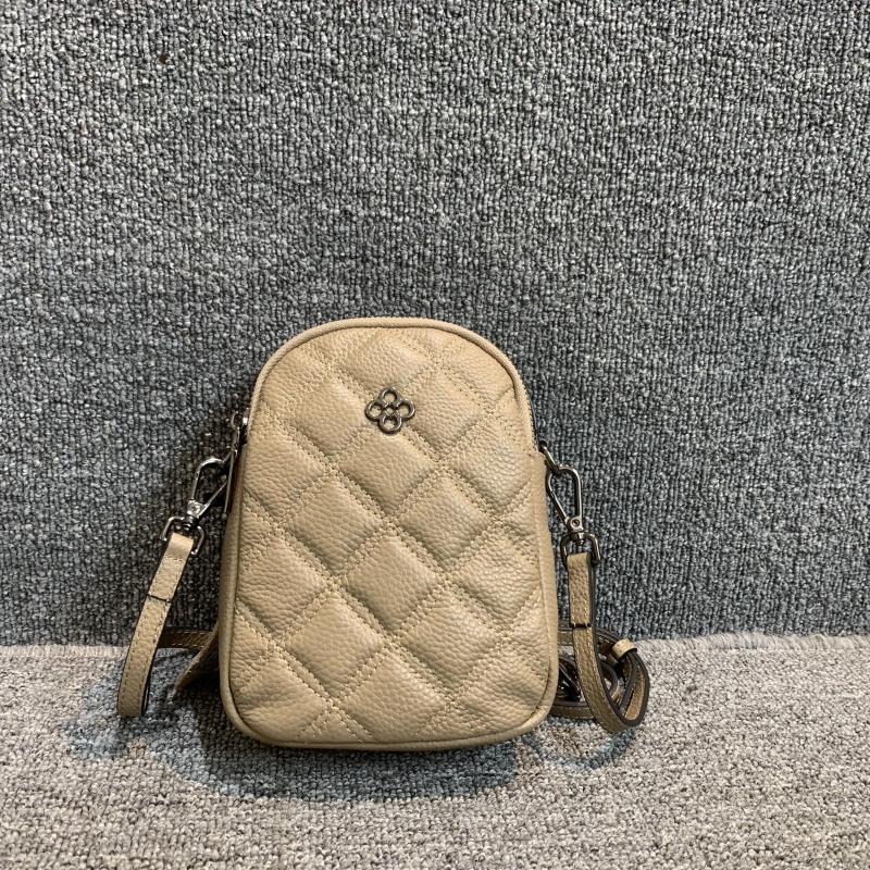 梦嘉丽头层牛皮女单肩手机包