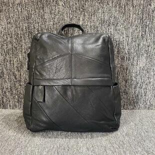 牛皮背包夏季时尚百搭头层软牛皮男女通用双肩背包纯皮旅游简约