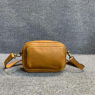 新品真皮女包原创头层牛皮女夏季百搭简约单肩小圆包女包小众设