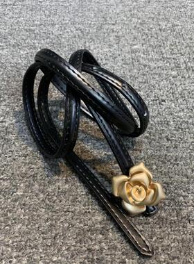 梦嘉丽牛皮百搭连衣裙小腰带