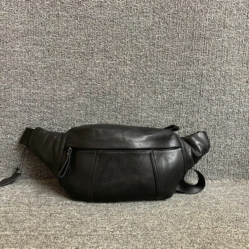 新品真皮胸包韩版百搭复古男女通用头层牛皮软皮单肩包情侣胸包