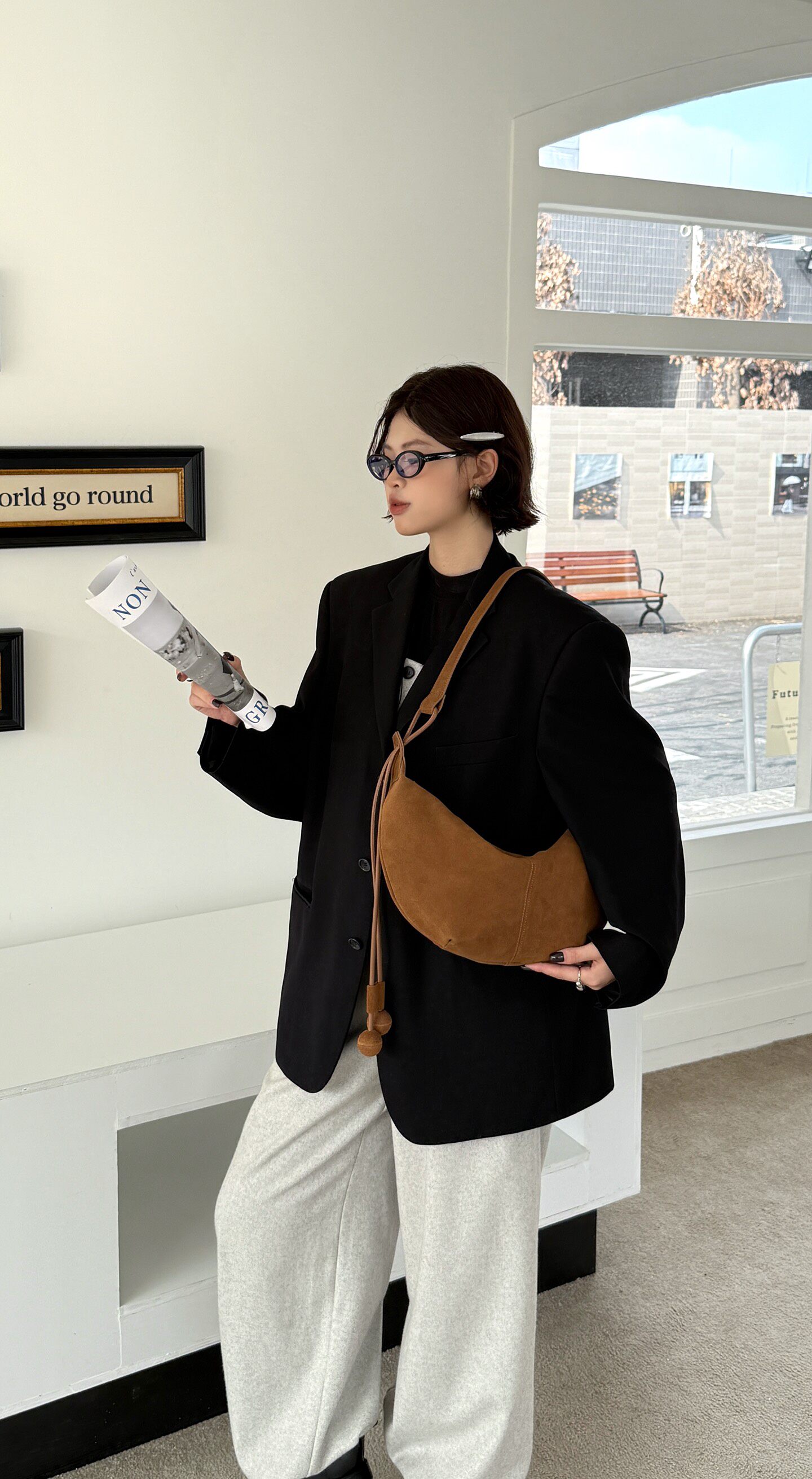 新款真皮女包韩版百搭时尚小众磨砂牛皮女单肩腋下复古简约月牙包