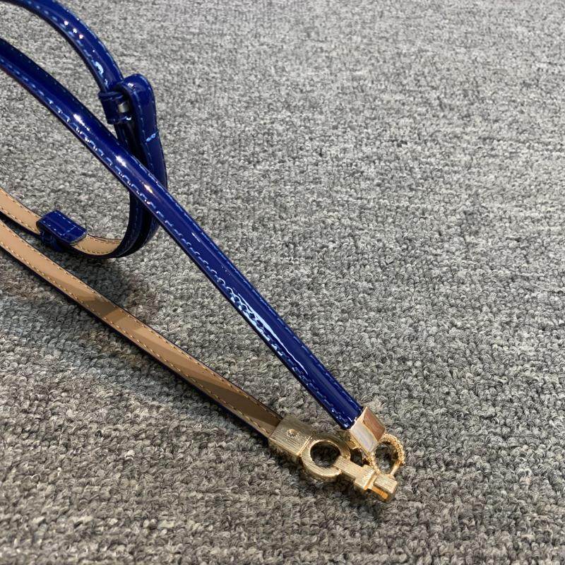 梦嘉丽牛皮百搭漆皮女收腰带