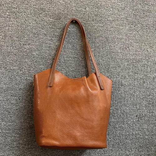 梦嘉丽头层软牛皮托特包购物袋