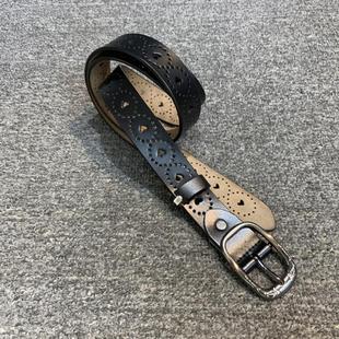 牛皮镂空针扣搭配连衣裙腰带 百搭时尚 商场撤柜货真皮女裤 腰带韩版