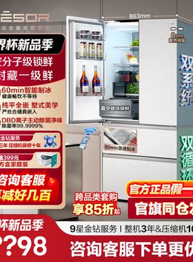 海信璀璨真空头等舱503冰箱法式多开门零嵌入【世界杯定制冰箱】