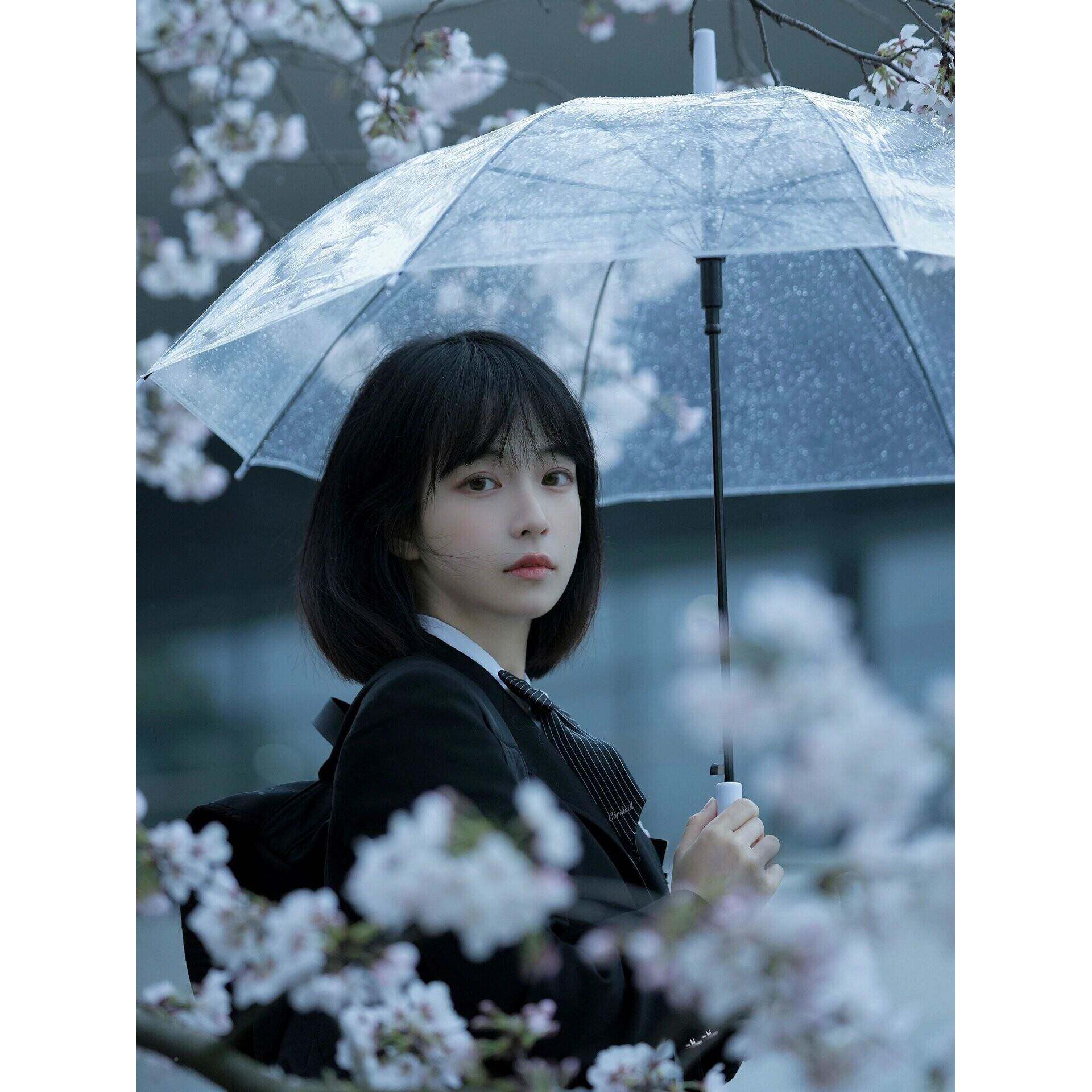 透女明雨伞长柄手动生高颜值韩超轻家用便携学生伞上雨学透明雨伞