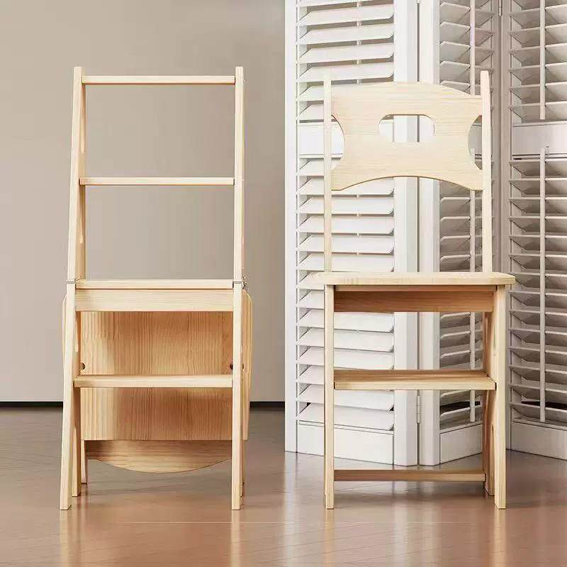 子梯功椅叠两用实木折多能家用折叠梯子椅变A3562323形伸缩室内登