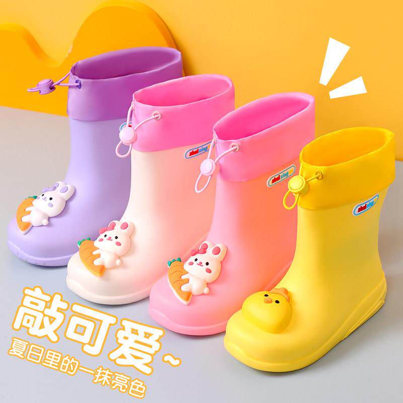 卡鞋通雨靴防寒宝儿童滑雨鞋女童男童加绒保暖防水ZXZ-521胶宝中
