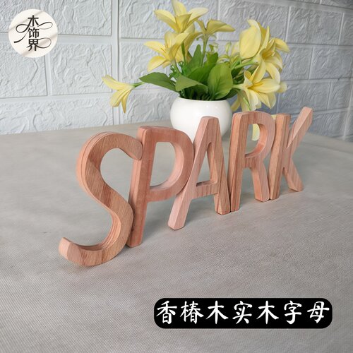 实木字母墙贴门牌装饰咖啡厅定制