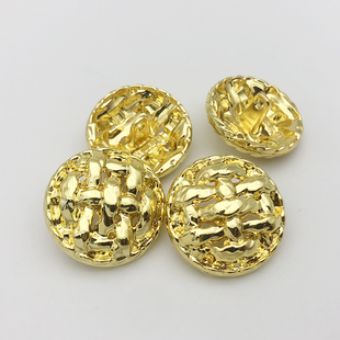 纽扣简约时尚 扣圆形黄金色衣服西装 钮扣 扣子镂空西服开衫 高端女装
